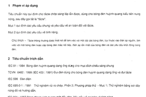 Tiêu chuẩn Việt Nam TCVN 6482:1999 (ISO 155:1995) về tắcte chớp sáng dùng cho bóng đèn huỳnh quang