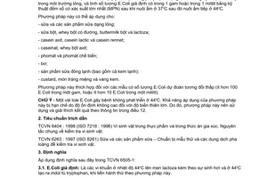 Tiêu chuẩn Việt Nam TCVN 6505-1:1999 (ISO 11866-1 : 1997 (E)) về sữa và các sản phẩm sữa - định lượng E.COLI giả định - phần 1: kỹ thuật đếm số có xác suất lớn nhất (MPN) do Bộ Khoa học Công nghệ và Môi trường