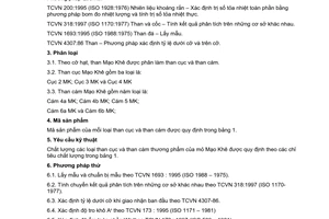 Tiêu chuẩn Việt Nam TCVN 2273:1999 về than Mạo Khê - yêu cầu kỹ thuật