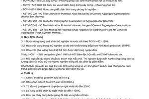 Tiêu chuẩn xây dựng TCXD 238:1999 về Cốt liệu bê tông - Phương pháp hoá học xác định khả năng phản ứng kiềm - silic
