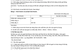Tiêu chuẩn Việt Nam TCVN 6476:1999 về gạch bê tông tự chèn