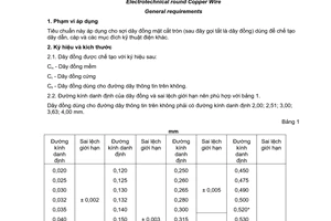 Tiêu chuẩn Việt Nam TCVN 5933:1995 về sợi dây đồng tròn kỹ thuật điện - Yêu cầu kỹ thuật chung do Bộ Khoa học Công nghệ và Môi trường ban hành