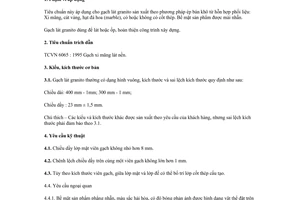 Tiêu chuẩn Việt Nam TCVN 6074:1995 về gạch lát granito