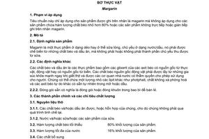 Tiêu chuẩn Việt Nam TCVN 6049:1995 (CODEX STAN 32 : 1981) về bơ thực vật do Bộ Khoa học Công nghệ và Môi trường ban hành