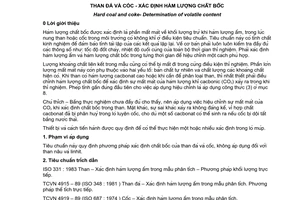 Tiêu chuẩn Việt Nam TCVN 174:1995 (ISO 562-1981 (E)) về Than đá và cốc - Xác định hàm lượng chất bốc do Bộ Khoa học Công nghệ và Môi trường ban hành