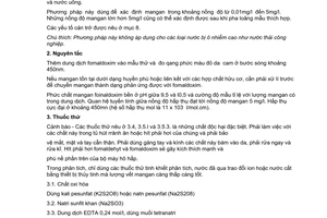 Tiêu chuẩn Việt Nam TCVN 6002:1995 (ISO 6333: 1986) về chất lượng nước - xác định mangan - phương pháp trắc quang dùng fomaldoxim