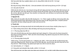 Tiêu chuẩn Việt Nam TCVN 5988:1995 (ISO 5664: 1984)
về chất lượng nước - xác định amoni - phương pháp chưng cất và chuẩn độ