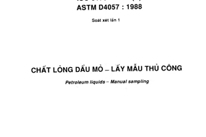 Tiêu chuẩn Việt Nam TCVN 2715:1995 (ISO 3170 : 1988, ASTM D4057 : 1988) về Chất lỏng dầu mỏ - Lấy mẫu thủ công