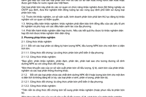Tiêu chuẩn ngành 10 TCN 216:1995 về qui phạm khảo nghiệm trên đồng ruộng - Hiệu lực các loại phân bón đối với năng suất cây trồng, chất lượng nông sản