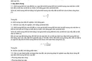 Tiêu chuẩn Việt Nam TCVN 4202:1995 về đất xây dựng - các phương pháp xác định khối lượng thể tích trong phòng thí nghiệm