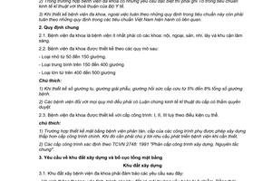 Tiêu chuẩn Việt Nam TCVN 4470:1995 về bệnh viện đa khoa - yêu cầu thiết kế