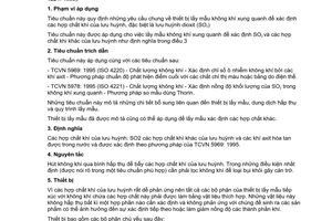 Tiêu chuẩn Việt Nam TCVN 5968:1995 (ISO 4219: 1979) về chất lượng không khí - xác định các hợp chất khí của lưu huỳnh trong không khí xung quanh - thiết bị lấy mẫu