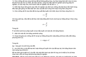 Tiêu chuẩn Việt Nam TCVN 4199:1995 về đất xây dựng - phương pháp xác định sức chống cắt trong phòng thí nghiệm ở máy cắt phẳng