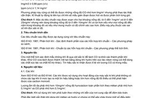 Tiêu chuẩn Việt Nam TCVN 5972:1995 (ISO 8186 : 1989) về không khí xung quanh - xác định nồng độ khối lượng cacbon monoxit (CO) - phương pháp sắc ký khí