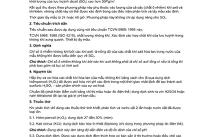 Tiêu chuẩn Việt Nam TCVN 5969:1995 (ISO 4220 : 1983) về không khí xung quanh - xác định chỉ số ô nhiễm không khí bởi các khí axit - phương pháp chuẩn độ phát hiện điểm cuối bằng chất chỉ thị mầu hoặc đo điện thế