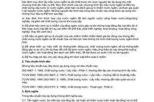 Tiêu chuẩn Việt Nam TCVN 6000:1995 (ISO 5667-11: 1992) về chất lượng  nước - lấy mẫu – hướng dẫn lấy mẫu nước ngầm