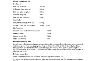 Tiêu chuẩn Việt Nam TCVN 5070:1995 về chất lượng nước - phương pháp khối lượng xác định dầu mỏ và sản phẩm dầu mỏ