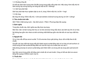 Tiêu chuẩn Việt Nam TCVN 5987:1995 (ISO 5663 : 1984) về chất lượng nước - xác định nitơ ken-đan (Kjeldahl) - phương pháp sau khi vô cơ hoá với sêlen