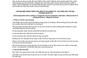 Tiêu chuẩn quốc gia TCVN 5877:1995 (ISO 2361:1982 )về Lớp mạ điện niken trên chất nền từ và không từ - Đo chiều dày lớp mạ - Phương pháp từ