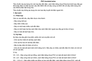 Tiêu chuẩn Việt Nam TCVN 2103:1994 về Dây điện bọc nhựa PVC do Bộ Khoa học Công nghệ và Môi trường ban hành