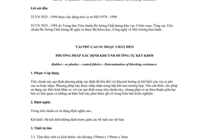 Tiêu chuẩn Việt Nam TCVN 5825:1994 về Vải phủ cao su hoặc chất dẻo - Phương pháp xác định khuynh hướng tự kết khối do Bộ Khoa học Công nghệ và Môi trường ban hành