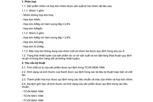 Tiêu chuẩn Việt Nam TCVN 5838:1994 về Nhôm và hợp kim nhôm - Thanh, thỏi, ống và profin - Yêu cầu kỹ thuật chung