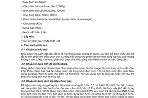 Tiêu chuẩn ngành 10 TCN 206:1994 về xác định nhanh hàm lượng nitrat (NO3-) trong rau quả bằng máy đo NM-002’