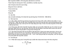 Tiêu chuẩn Việt Nam TCVN 3109:1993 về hỗn hợp bê tông nặng - phương pháp xác định tách vữa và độ tách nước