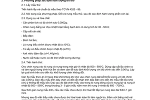 Tiêu chuẩn Việt Nam TCVN 4327:1993 về thức ăn cho chăn nuôi - phương pháp xác định hàm lượng tro
