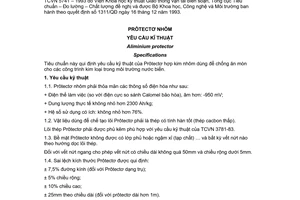 Tiêu chuẩn Việt Nam TCVN 5741:1993 về Protectơ nhôm - Yêu cầu kỹ thuật