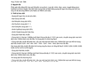 Tiêu chuẩn xây dựng Việt Nam TCXD 134:1985 về thủy tinh - phương pháp phân tích hóa học xác định hàm lượng natriôxyt và kali ôxyt