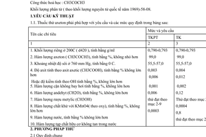 Tiêu chuẩn Việt Nam TCVN 4066:1985 về thuốc thử axeton do Bộ Khoa học và Công nghệ ban hành