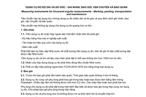 Tiêu chuẩn quốc gia TCVN 4111:1985 về Dụng cụ đo độ dài và góc - Ghi nhãn, bao gói, vận chuyển và bảo quản