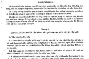 Tiêu chuẩn ngành 22TCN 24:1984 về quy trình thi công và nghiệm thu dầm cầu thép liên kết bằng bulông cường độ cao do Bộ Giao thông vận tải ban hành