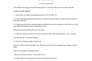 Tiêu chuẩn Việt Nam TCVN 3781:1983 về Thép tấm mỏng mạ kẽm - Yêu cầu kỹ thuật