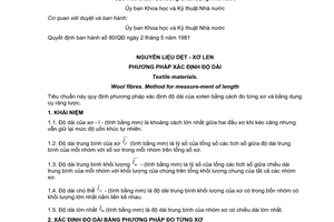 Tiêu chuẩn Việt Nam TCVN 3582:1981 về nguyên liệu dệt - Xơ len - Phương pháp xác định độ dài
