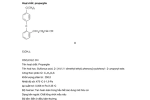 Tiêu chuẩn ngành 10 TCN 324:1998 về thuốc trừ sâu chứa hoạt chất Propargite - Yêu cầu kỹ thuật và phương pháp thử