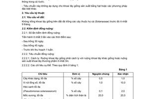 Tiêu chuẩn ngành 10 TCN 316:1998 về khoai tây giống - Yêu cầu kỹ thuật