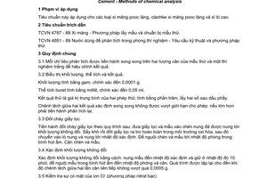 Tiêu chuẩn Việt Nam TCVN 141:1998 về Xi măng - Phương pháp phân tích hoá học do Bộ Khoa học Công nghệ và Môi trường ban hành