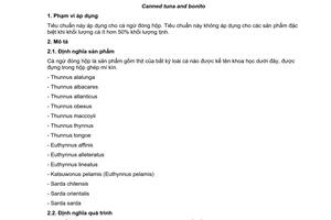 Tiêu chuẩn Việt Nam TCVN 6388:1998 (CODEX STAN 70 - 1981) về cá ngừ đóng hộp do Bộ Khoa học Công nghệ và Môi trường ban hành