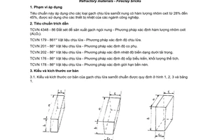 Tiêu chuẩn Việt Nam TCVN 4710:1998 về Vật liệu chịu lửa - Gạch samốt do Bộ Khoa học Công nghệ và Môi trường ban hành