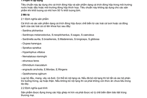 Tiêu chuẩn Việt Nam TCVN 6390:1998 (CODEX STAN 94 - 1981) về cá trích và các sản phẩm dạng cá trích đóng hộp do Bộ Khoa học Công nghệ và Môi trường ban hành