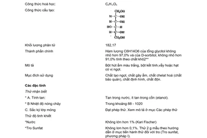 Tiêu chuẩn Việt Nam TCVN 6465:1998 về phụ gia thực phẩm - Chất tạo ngọt - Socbitol