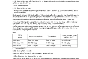 Tiêu chuẩn ngành 10 TCN 341:1998 về quy phạm khảo nghiệm giống ngô