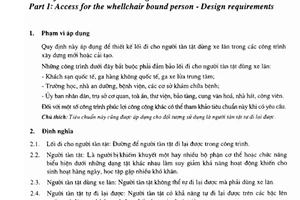 Tiêu chuẩn xây dựng TCXDVN 228:1998 về Lối đi cho người tàn tật trong công tình - Phần 1: Lối đi cho người dùng xe lăn - Yêu cầu thiết kế