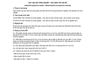 Tiêu chuẩn quốc gia TCVN 6422:1998 về Vật liệu nổ công nghiệp - Xác định tốc độ nổ