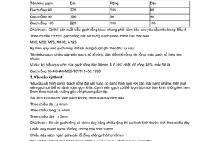 Tiêu chuẩn Việt Nam TCVN 1450:1998 về gạch rỗng đất sét nung do Bộ Khoa học Công nghệ và Môi trường ban hành