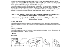 Tiêu chuẩn quốc gia TCVN 6248:1997 (ISO 2536:1974) về Ống và phụ tùng nối bằng polyvinyl clorua cứng (PVC-U) chịu áp lực - Dãy thông số theo hệ mét - Kích thước của bích