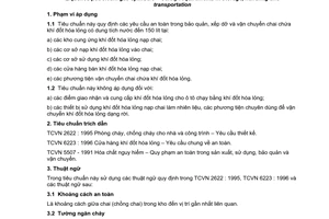 Tiêu chuẩn Việt Nam TCVN 6304:1997 về Chai chứa khí đốt hoá lỏng - Yêu cầu an toàn trong bảo quản, xếp dỡ và vận chuyển do Bộ Khoa học Công nghệ và Môi trường ban hành