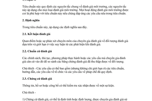 Tiêu chuẩn Việt Nam TCVN ISO 14010:1997 (ISO 14010:1996) về hướng dẫn đánh giá môi trường - Nguyên tắc chung do Bộ Khoa học Công nghệ và Môi trường ban hành